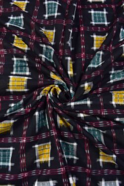 Black Colour Aswini Design Sambalpuri Handloom Cotton Fabrics