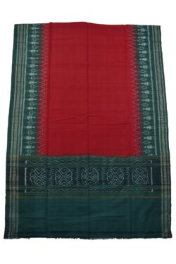 Red-Green Combination Sambalpuri Handloom Cotton Dupatta