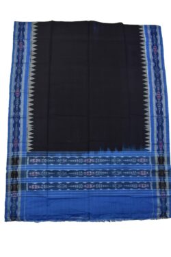 Black-Tee Blue Combination Sambalpuri Handloom Cotton Dupatta