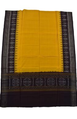 Yellow-Coffe Sambalpuri Handloom Cotton Dupatta