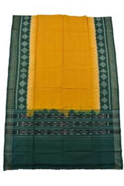 Yellow-Green Combination Sambalpuri Handloom Cotton Dupatta