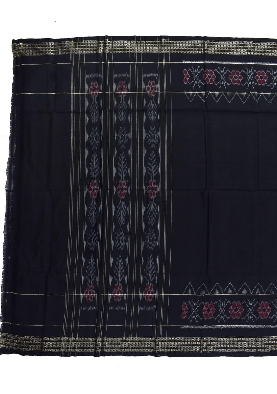 Black Colour Sambalpuri Handloom Cotton Dupatta - Image 2
