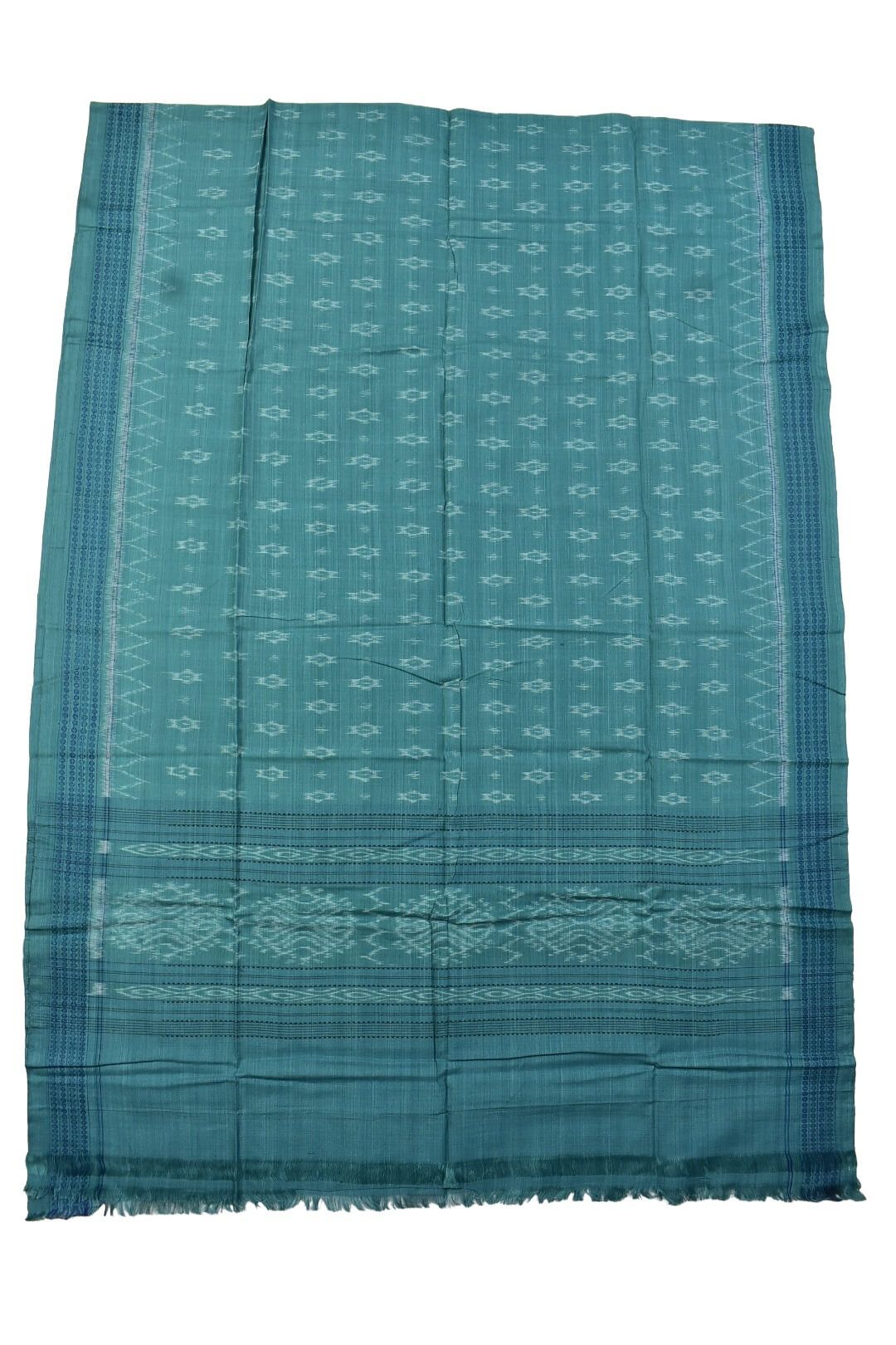 Rama Green Colour Sambalpuri Handloom Cotton Dupatta