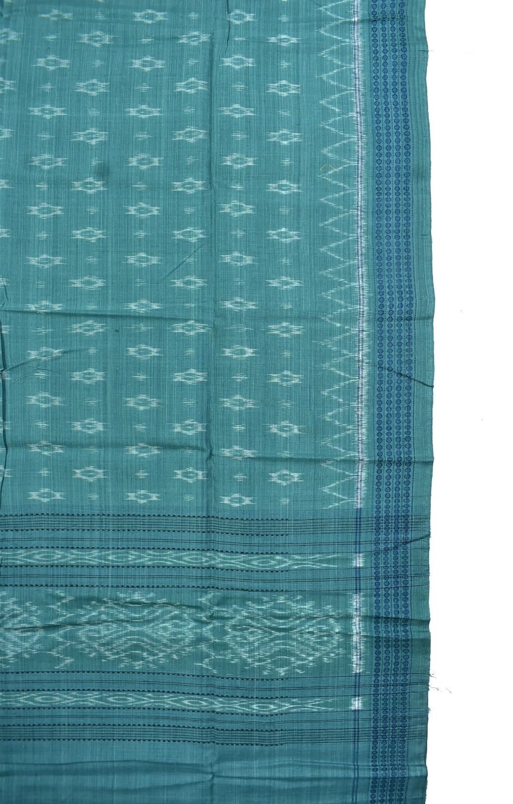 Rama Green Colour Sambalpuri Handloom Cotton Dupatta - Image 3
