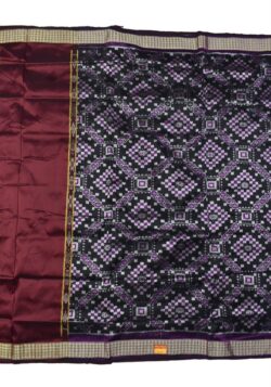 Black-Maroon Combination Patli Design Sambalpuri Handloom Silk Saree
