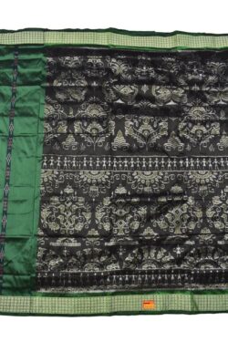 Black-Green Combination Patli Design Sambalpuri Handloom Silk Saree