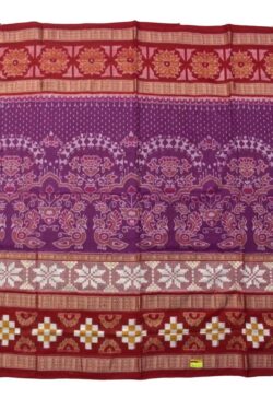 Purple Colour Pasapali Border Sambalpuri Handloom Cotton Saree