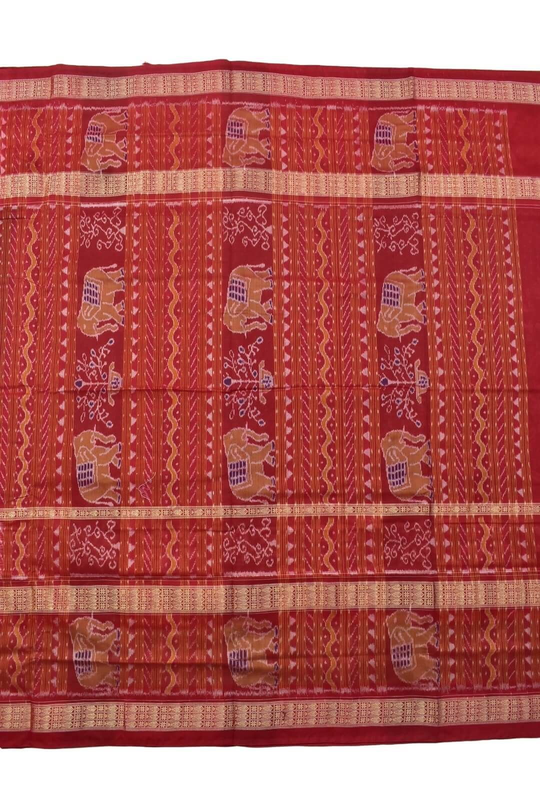 Purple Colour Pasapali Border Sambalpuri Handloom Cotton Saree - Image 2