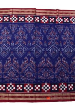 Blue Colour Pasapali Border Sambalpuri Handloom Cotton Saree