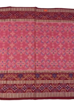Baby Pink Colour Sambalpuri Handloom Bandha Cotton Saree