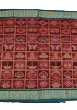 Maroon Colour Sambalpuri Handloom Bandha Cotton Saree