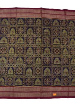 Coffe Colour Konark Design Sambalpuri Handloom Cotton Saree