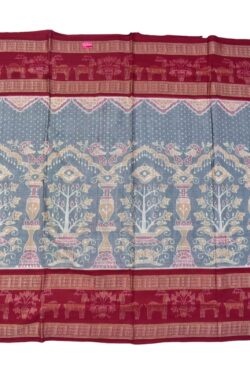 Lite Colour Double Border Sambalpuri Handloom Cotton Saree