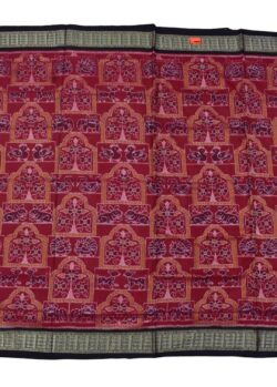 Red Colour Sambalpuri Handloom Cotton Saree