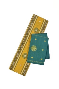 Yellow Colour Sambalpuri Handloom Cotton Bomkai Dress Material