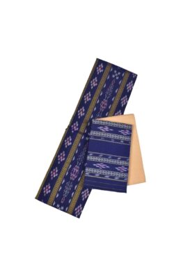 Blue Colour Pasapali Design Sambalpuri Handloom Cotton Dress Materials
