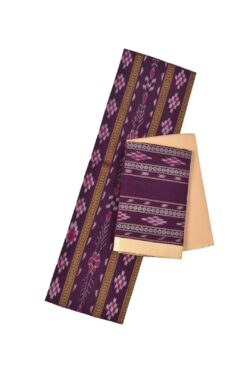 Rani Colour Pasapali Design Sambalpuri Handloom Cotton Dress Material