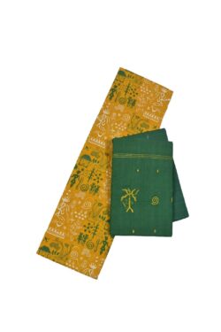 Yellow Colour Tribal Design Sambalpuri Handloom Cotton Bomkai Dress Material