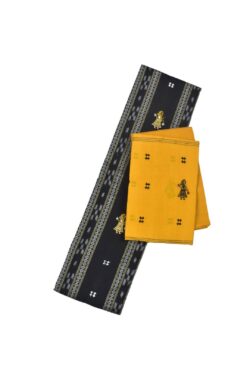 Black Colour Doll Design Sambalpuri Handloom Cotton Bomkai Dress Material