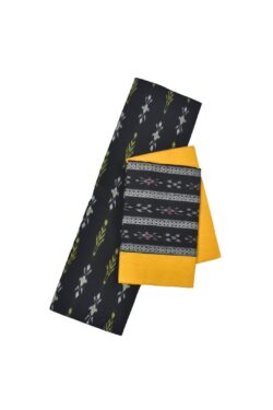 Black Colour Sambalpuri Handloom Cotton Dress Material
