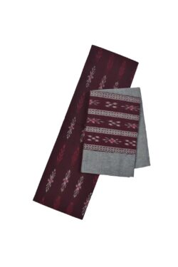 Deep Maroon Colour Sambalpuri Handloom Cotton Dress Material