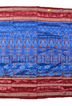 Sky Blue Colour Tripal Boder Sambalpuri Handloom Bandha Silk Saree