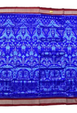 Blue Colour Sambalpuri Handloom Bandha Silk Saree