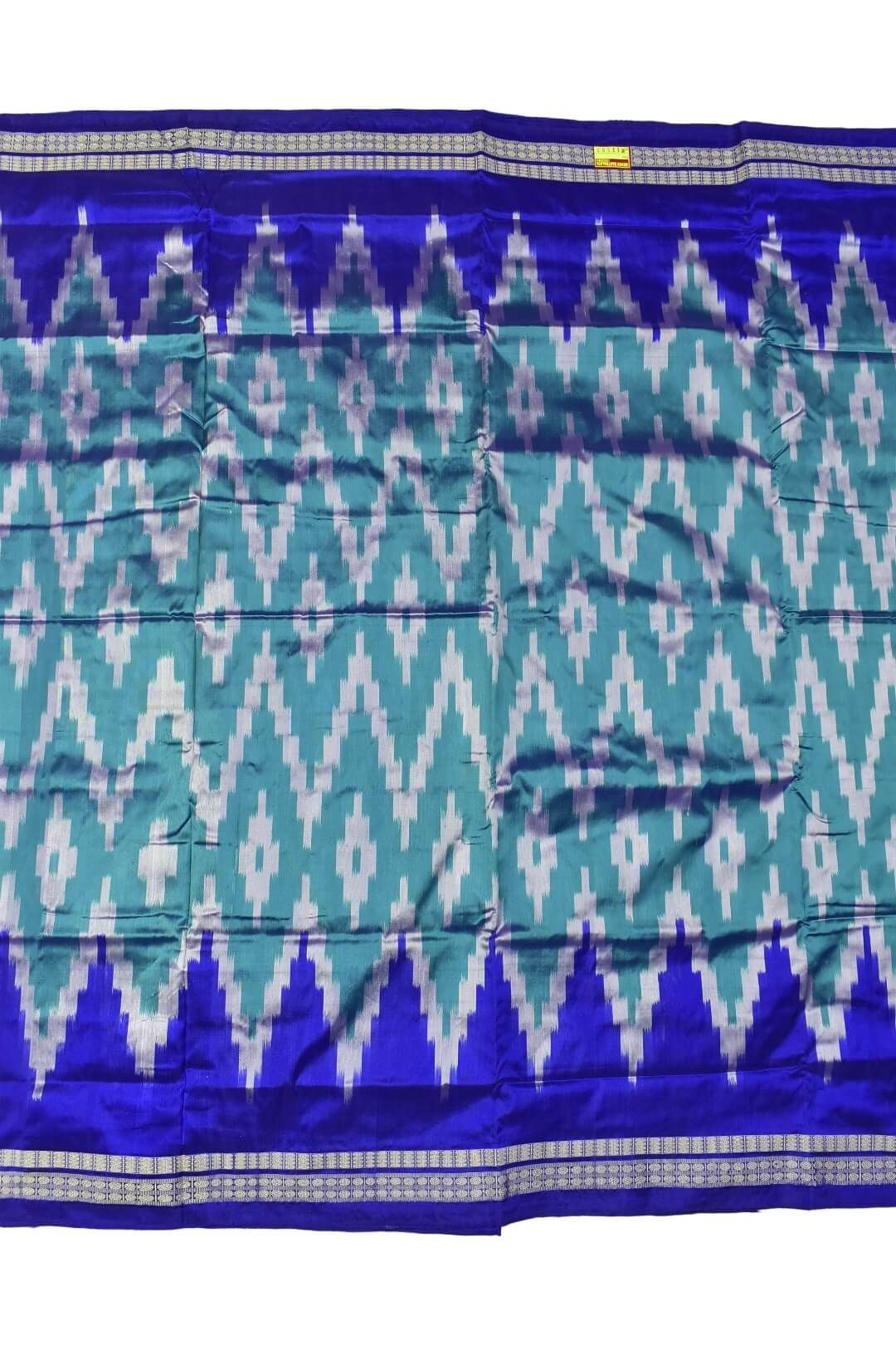 Rama Green Colour Sambalpuri Handloom Bandha Silk Saree