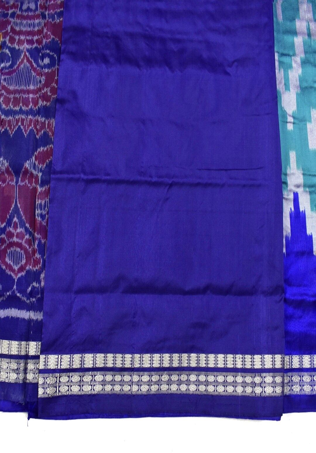 Rama Green Colour Sambalpuri Handloom Bandha Silk Saree - Image 5