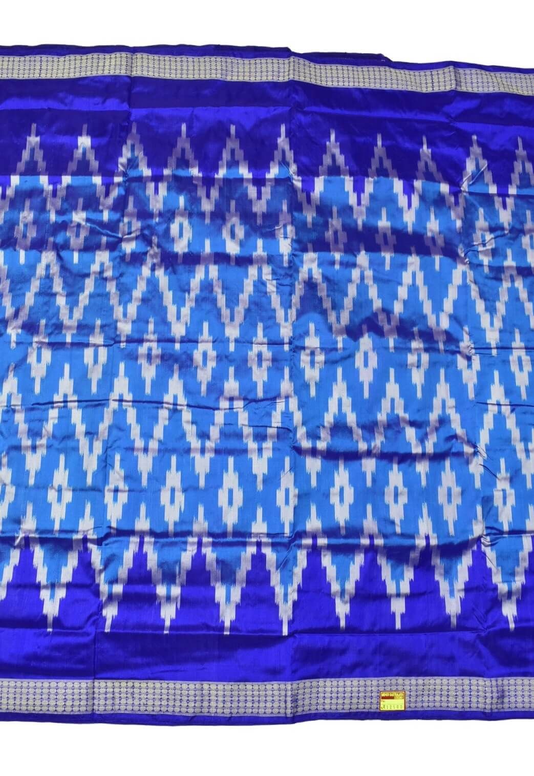 Sky Blue Colour Sambalpuri Handloom Bandha Silk Saree