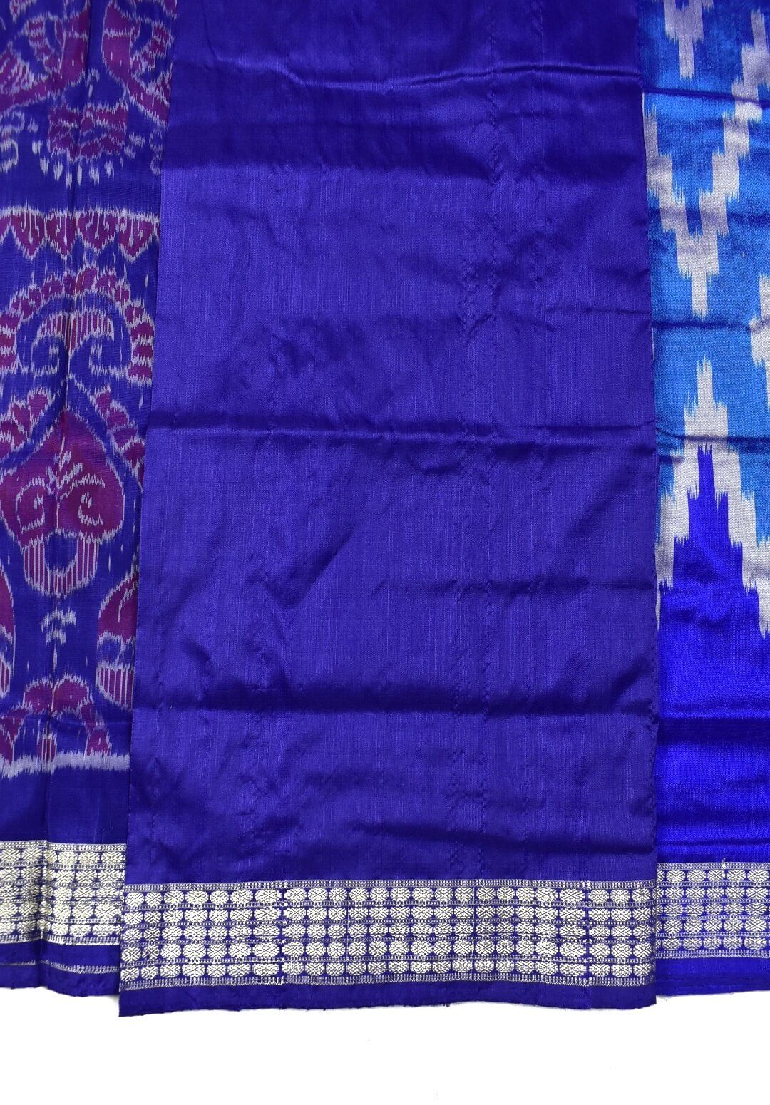 Sky Blue Colour Sambalpuri Handloom Bandha Silk Saree - Image 5