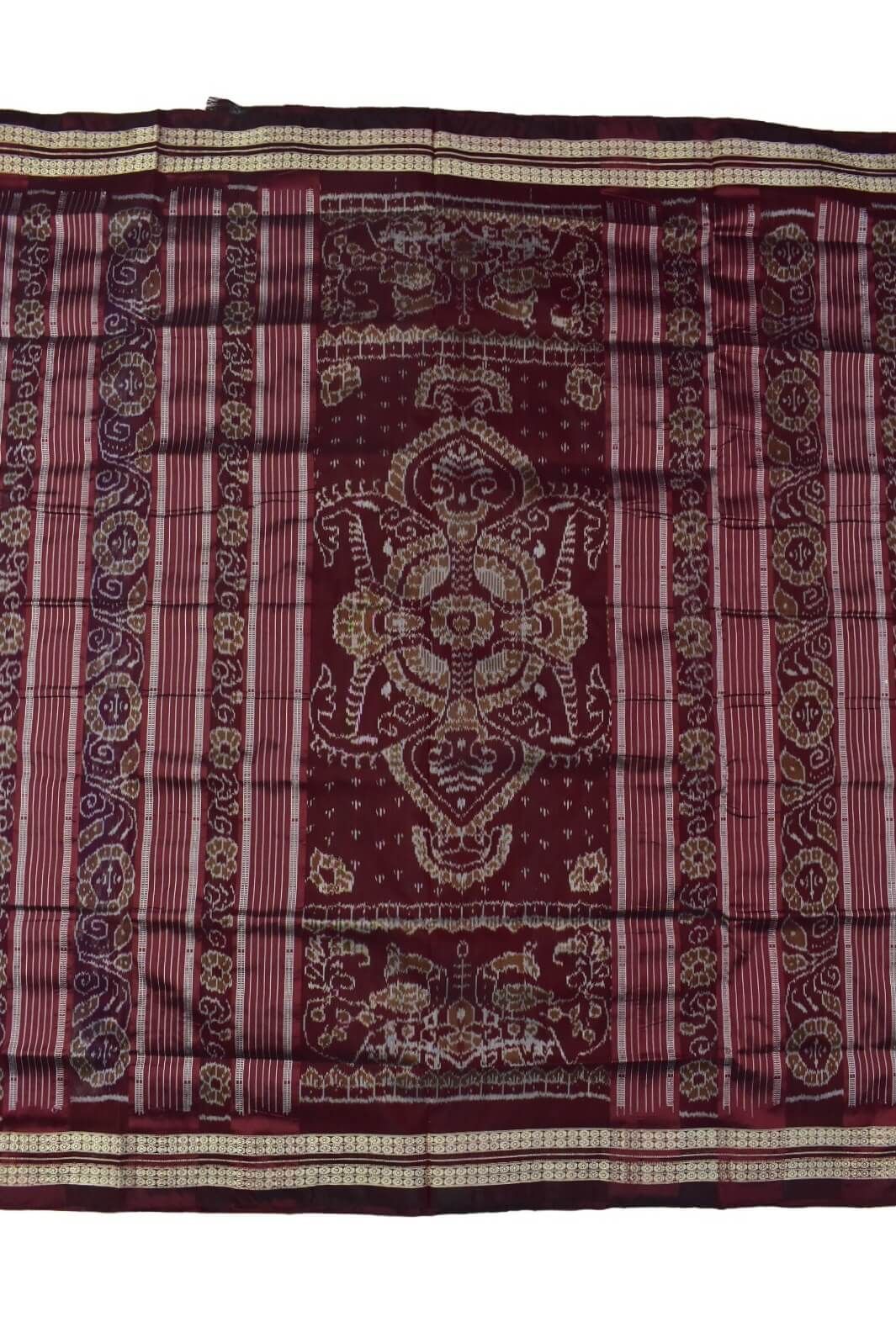 Blue Colour Pasapali Design Sambalpuri Handloom Bandha Silk Saree - Image 2