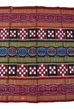 Black Colour Pasapali Design Sambalpuri Handloom Bandha Cotton Saree