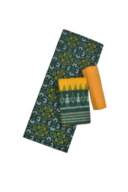 Green Colour Sambalpuri Handloom Cotton Dress Material