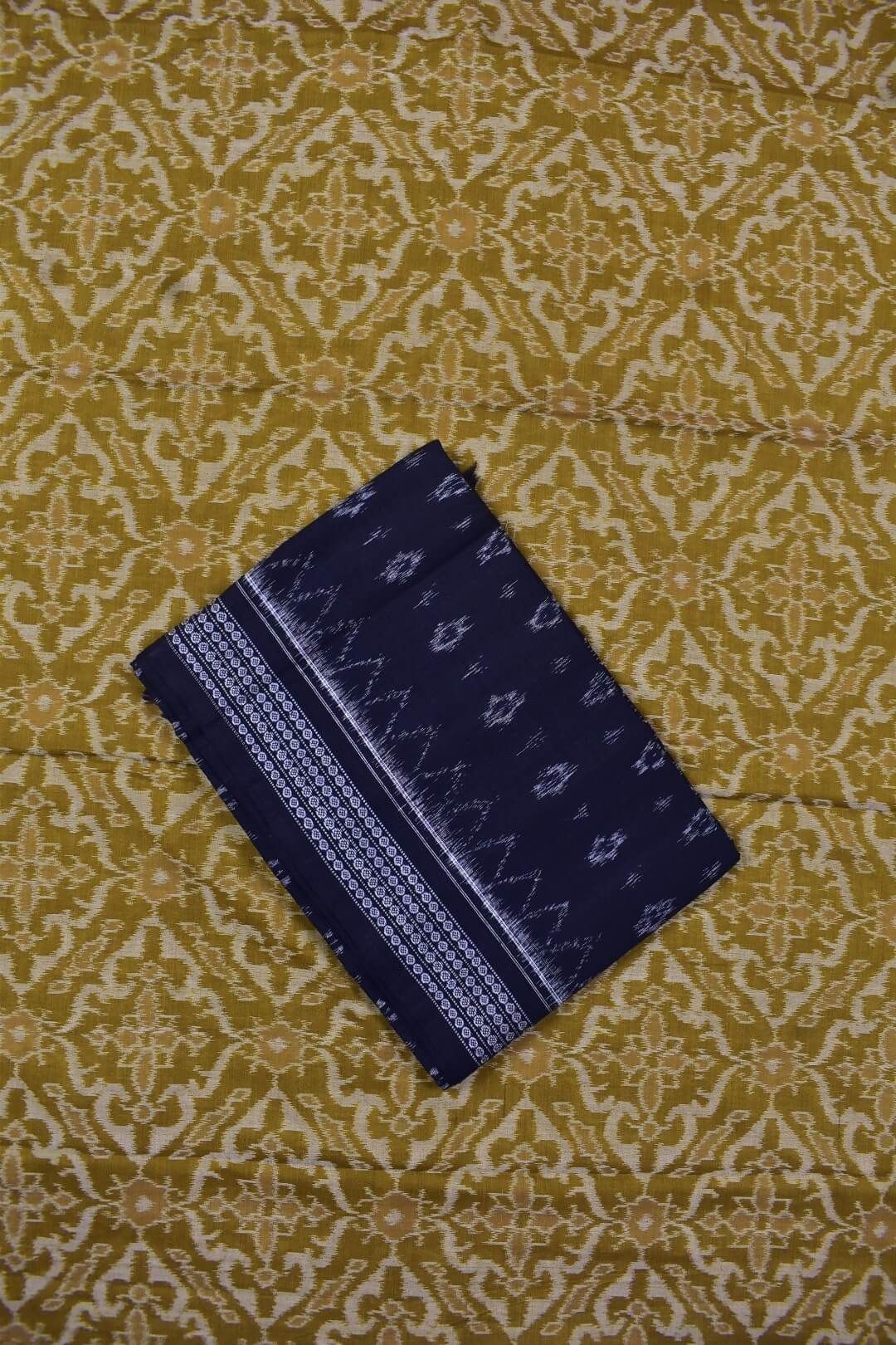 Amber Colour Sambalpuri Handloom Cotton Dress Material - Image 3