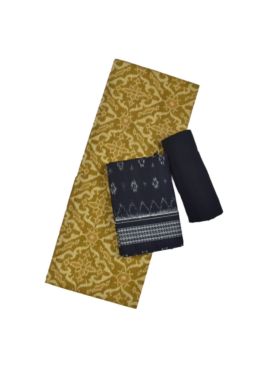 Amber Colour Sambalpuri Handloom Cotton Dress Material