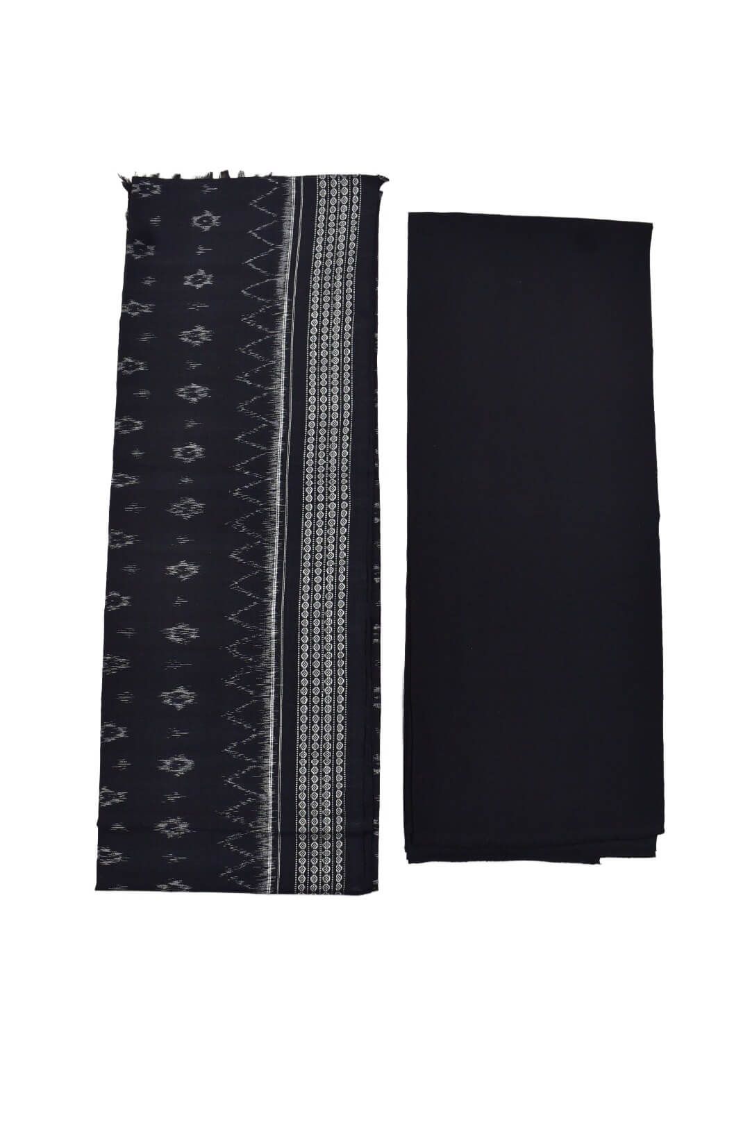 Amber Colour Sambalpuri Handloom Cotton Dress Material - Image 2