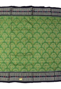 Parrot Colour Sambalpuri Handloom Cotton Bandha Saree