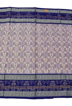 Lite Colour Double Border Sambalpuri Handloom Cotton Bandha Saree
