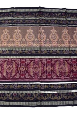Maroon-Matha Combination Sambalpuri Handloom Cotton Bandha Saree
