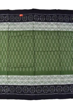 Mahendi Colour Plane Border Sambalpuri Handloom Cotton Saree