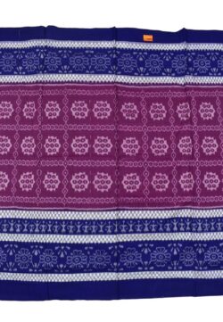 Purple Colour Plane Border Sambalpuri Handloom Cotton Saree