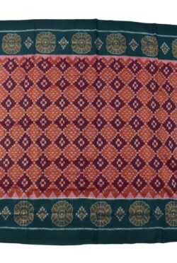 Brown Colour Plane Border Sambalpuri Handloom Cotton Saree