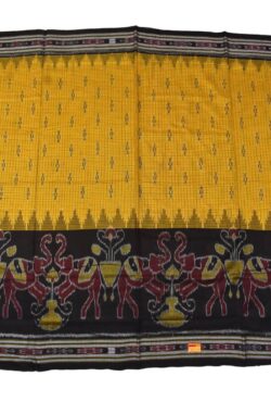Yellow Colour Sambalpuri Handloom Mania Bandha Cotton Saree