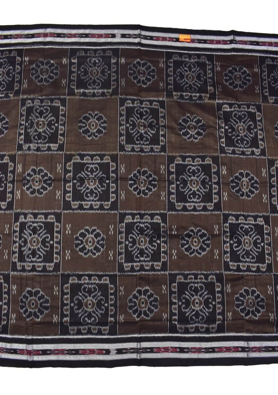 Charcoal Colour Sambalpuri Handloom Mania Bandha Cotton Saree