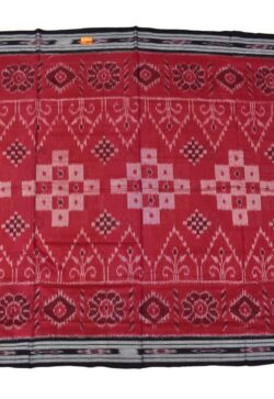 Red Colour Sambalpuri Handloom Mania Bandha Cotton Saree