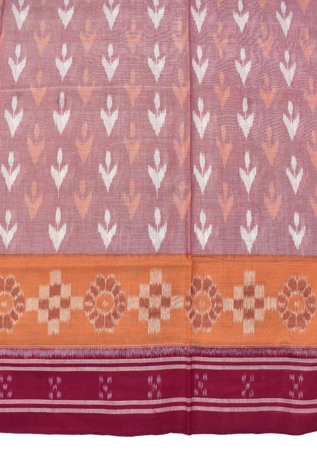 Lite Pitch Colour Sambalpuri Handloom Mania Bandha Cotton Saree - Image 4