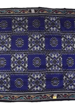 Blue-Gray Combination Sambalpuri Handloom Mania Bandha Cotton Saree