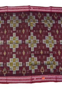 Maroon Colour Pasapali Design Sambalpuri Handloom Mania Bandha Cotton Saree