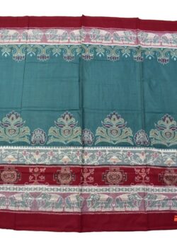 Rama Green Colour Palne Border Sambalpuri Handloom Cotton Saree